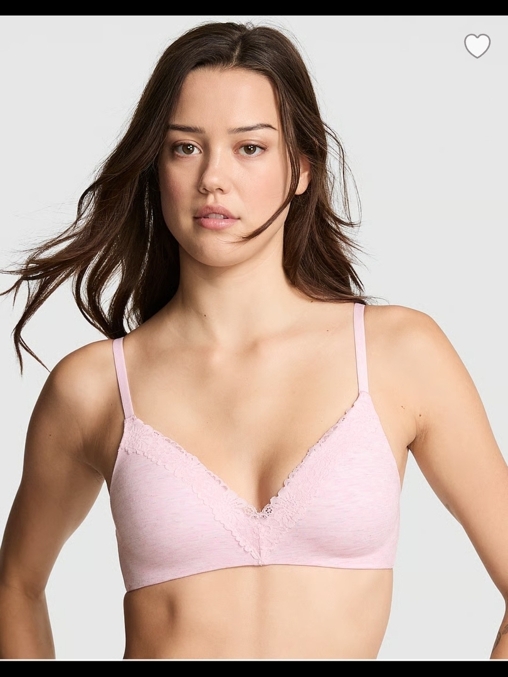 Pink Brand Soft Lace Trim Wireless 32D - Color Pink NWT